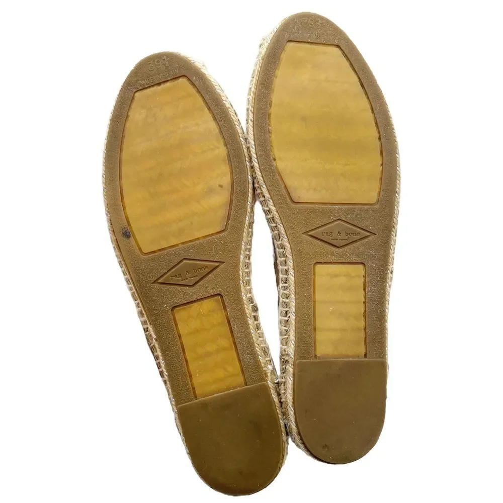 Rag & Bone Georgie Silver Platinum Espadrille Slip-On Shoe Women’s Size 39.5 | 9